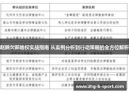 赵鹏欠薪维权实战指南 从案例分析到行动策略的全方位解析
